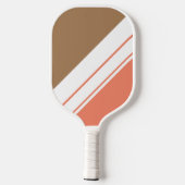 Coole Retro-Orange-braune Streifen Pickleball Schläger (Rückseite)