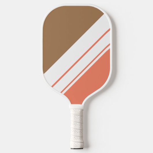Coole Retro-Orange-braune Streifen Pickleball Schläger (Vorderseite)