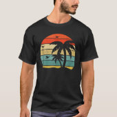 Coole Retro-Palmen tropisch T-Shirt (Vorderseite)
