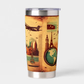 Coole Retro-Reise-Liebhaber Flugzeug Thermobecher (Links)