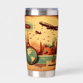 Coole Retro-Reise-Liebhaber Flugzeug Thermobecher (Rückseite)