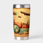 Coole Retro-Reise-Liebhaber Flugzeug Thermobecher (Vorderseite)