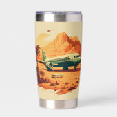 Coole Retro-Reise-Liebhaber Flugzeug Thermobecher (Rückseite)
