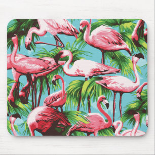 Coole Retro rosa Flamingos Mousepad