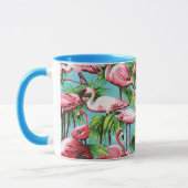 Coole Retro-Rosa Flamingos-Tasse Tasse (Links)