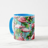Coole Retro-Rosa Flamingos-Tasse Tasse (Vorderseite Links)