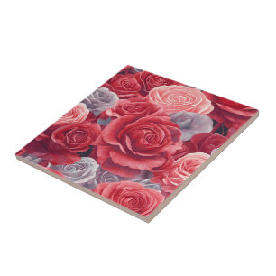 Coole Retro-Rose-Keramik neigt zum Bath-Akzent Fliese