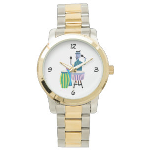 Coole Retro Schlagzeuger-Uhr Armbanduhr