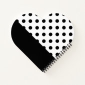 Coole Retro-Schwarz-Weiß-Polka-Punkte mit Namen Notizblock (Rückseite)
