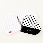 Coole Retro-Schwarz-Weiß-Polka-Punkte mit Namen Notizblock (Innenseite)
