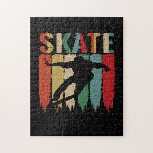 Coole Retro-Skateboard-Skaten Puzzle (Vertikal)
