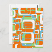 Coole Retro-Sofas, grün, orange und weiß Postkarte (Vorne/Hinten)