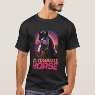 Coole Retro-Sonnenbrille Clydesdale-Pferd T-Shirt