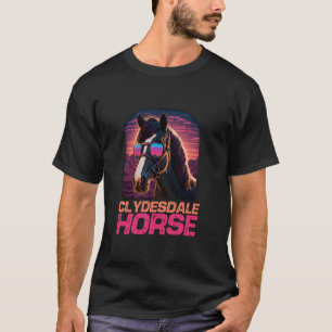 Coole Retro-Sonnenbrille Clydesdale-Pferd T-Shirt