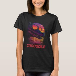 Coole Retro Sonnenbrille Krokodil T-Shirt