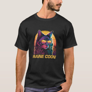 Coole Retro Sonnenbrille Maine Coon Cat T-Shirt