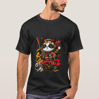 Coole Retro-Streetwear-Baseball-Panda- und Katze-S T-Shirt