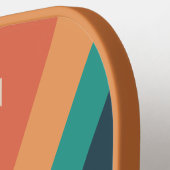 Coole Retro Streifen Personalisiert Pickleball Schläger (Linke Seite)