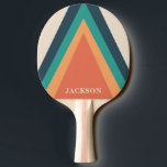 Coole Retro Streifen Personalisiert Tischtennis Schläger<br><div class="desc">Coole Retro Streifen Personalisiert Ping Pong Paddle</div>