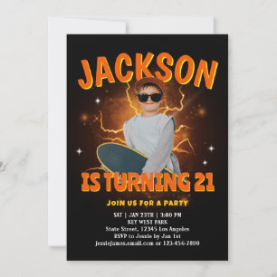 Coole Retro-Teen-Foto-Bootleg-Rap-Geburtstagsfeier Einladung