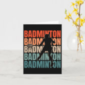 Coole Retro Text Silhouette Badminton Karte (Gelbe Blume)
