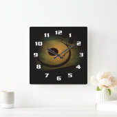 Coole Retro-Turntable Quadratische Wanduhr (Zuhause)