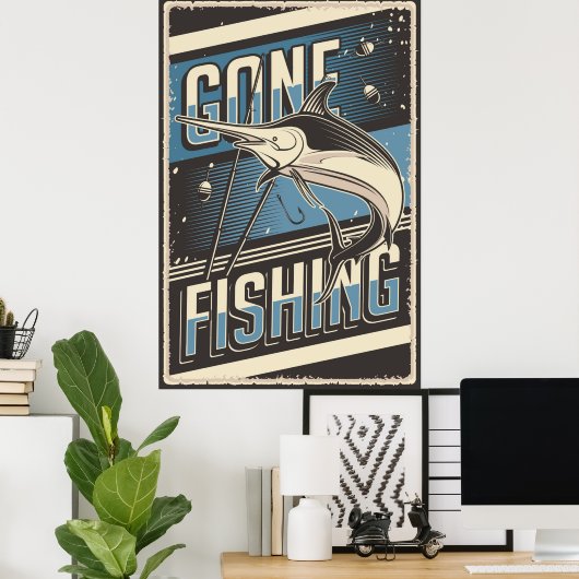 coole Retro-Vintage Angelfreunde Poster (Heimbüro)
