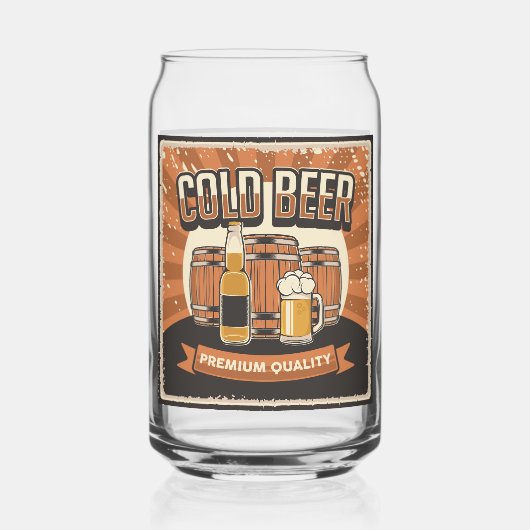 Coole Retro-Vintage Bierliebhaber Dosenglas (Rückseite)