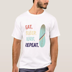 Coole Retro Vintage Blaue Surfboard Surfer T-Shirt