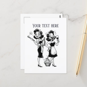 Coole Retro Vintage Damen Text hinzufügen Postkarte