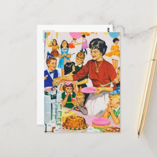 coole retro-vintage-Geburtstagsfeier Postkarte