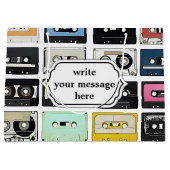 Coole retro Vintage Kassettenmischung nimmt Muster Große Geschenktüte (Vorderseite)