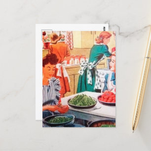 coole Retro-Vintage-Küche Postkarte