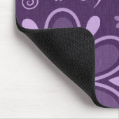 Coole Retro-violette Blumen Mousepad (Ecke)