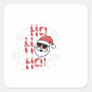 Coole Retro-Weihnachtsmann-Sonnenbrille Weihnachts Quadratischer Aufkleber