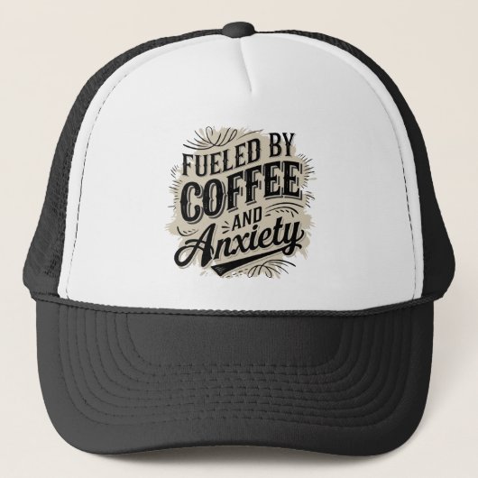 Coole Retro-Wortkunst Kaffee Truckerkappe (Vorderseite)