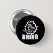 Coole Rhino-Fitness-Bodybuilding Button (Vorne & Hinten)
