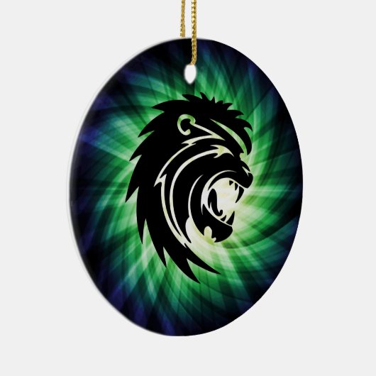 Coole Roaring Lion Silhouette Keramik Ornament (Rechts)