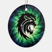 Coole Roaring Lion Silhouette Keramik Ornament (Links)