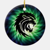 Coole Roaring Lion Silhouette Keramik Ornament (Hinten)