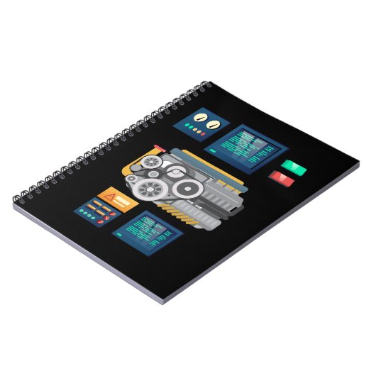 Coole Robot-Künstliche Intelligenz Notizblock (Linke Seite)