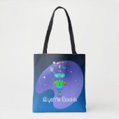 Coole Robot Reading & Learn in Galaxy Personalisie Tasche (Vorderseite)