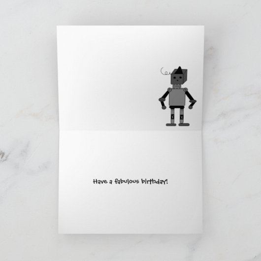 Coole Roboter Geburtstagwünsche Karte (Innenseite)