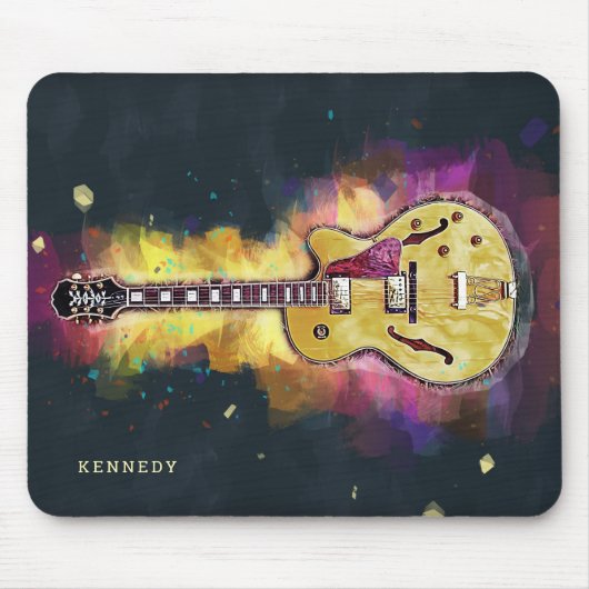 Coole Rock and Roll Band Gitarre Art Mousepad (Vorne)