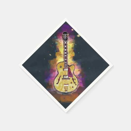 Coole Rock and Roll Band Gitarre Art Serviette (Ecke)
