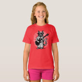 Coole Rock and Roll Cat Gitarre spielen T-Shirt (Vorne ganz)