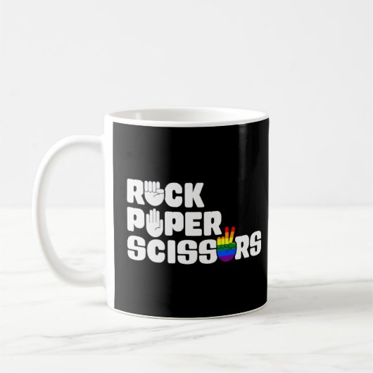 Coole Rock Paper Scissors Lesbian LGBTQ Prix Kaffeetasse (Links)