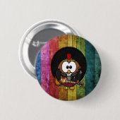 Coole Rock&Roll-Uhu mit Piercings Button (Vorne & Hinten)