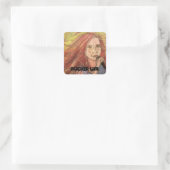 Coole Rocker-Girl Quadratischer Aufkleber (Tasche)
