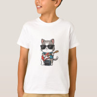 Coole Rocker-Katze E-Gitarre Kinder